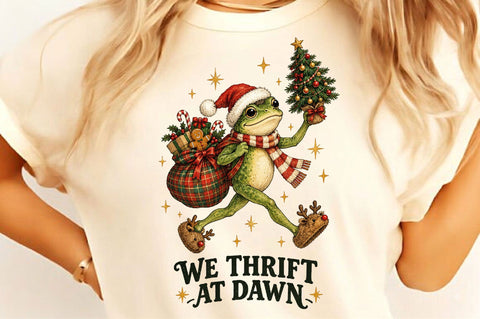 We Thrift at Dawn Christmas Frog PNG Sublimation SVGista 