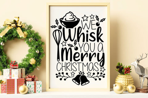 We Whisk You A Merry Christmas| Christmas Baking SVG Cutting Files. SVG CosmosFineArt 