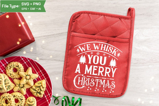We Whisk You A Merry Christmas Pot Holder SVG Design, Christmas Pot Holder SVG Design, Christmas SVG, SVGs, Food & Drink, Print & Cut, Quotes and Sayings SVG DesignPlante 503 