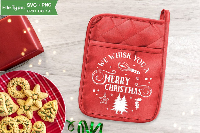 We Whisk You A Merry Christmas Pot Holder SVG Design, Christmas Pot Holder SVG Design, Christmas SVG, SVGs, Food & Drink, Print & Cut, Quotes and Sayings SVG DesignPlante 503 