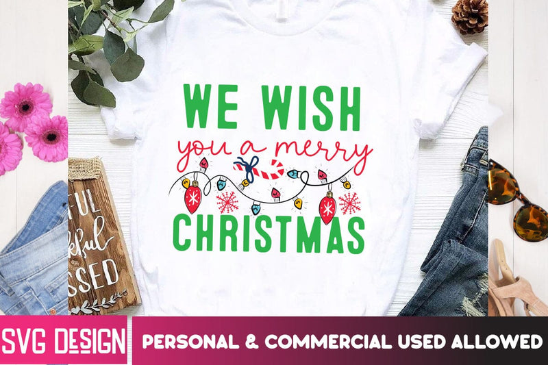 We Wish you a Merry Christmas Christmas SVG Cut File, Christmas SVG Quotes, Merry Christmas SVG Design, Christnmas Sublimation PNG SVG BlackCatsMedia 