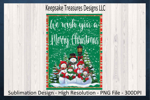 We Wish You A Merry Christmas Garden Flag Template, PNG Sublimation Design, Christmas Card PNG Design, Winter Snow Time, Digital Download Sublimation Keepsake Treasures Designs LLC. 