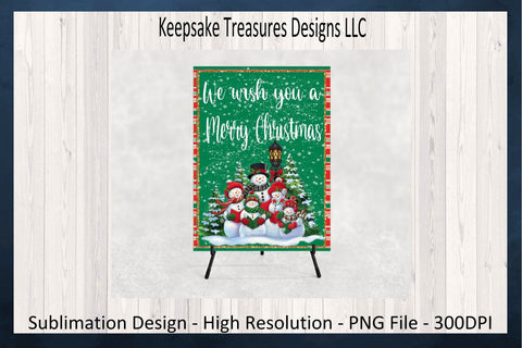 We Wish You A Merry Christmas Garden Flag Template, PNG Sublimation Design, Christmas Card PNG Design, Winter Snow Time, Digital Download Sublimation Keepsake Treasures Designs LLC. 