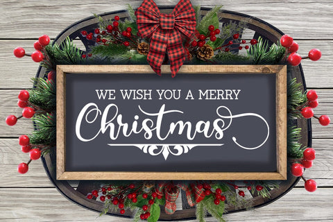 We Wish You A Merry Christmas SVG I Christmas Sign SVG SVG Happy Printables Club 