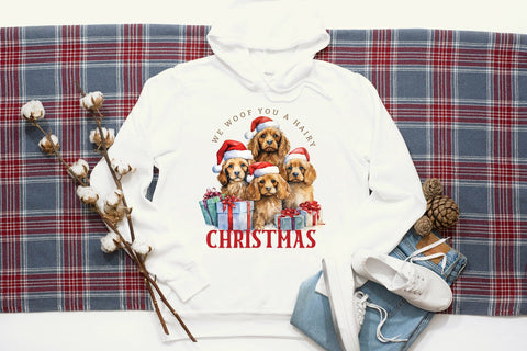 We Woof You a Hairy Christmas, Funny Dog Saying PNG Sublimation CraftLabSVG 
