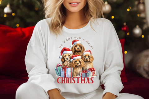 We Woof You a Hairy Christmas, Funny Dog Saying PNG Sublimation CraftLabSVG 