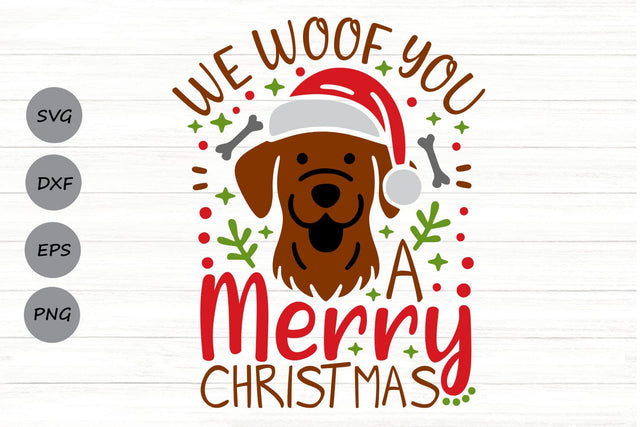 We Woof You A Merry Christmas| Funny Dog Christmas SVG Cutting Files. SVG CosmosFineArt 