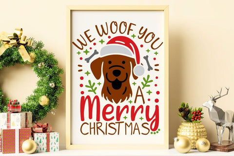 We Woof You A Merry Christmas| Funny Dog Christmas SVG Cutting Files. SVG CosmosFineArt 