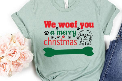 We woof you a merry christmas SVG Angelina750 