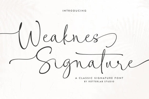 Weaknes Signature | Handwritten Font Font Rotterlab studio 