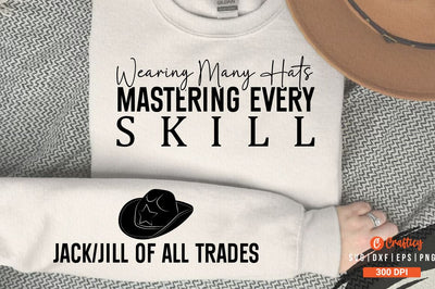 Wearing many hats mastering every skill Sleeve SVG Design SVG Designangry 