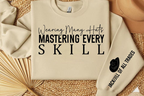 Wearing many hats mastering every skill Sleeve SVG Design SVG Designangry 