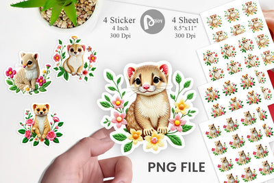 Weasel Embroidery Sticker Sublimation artnoy 