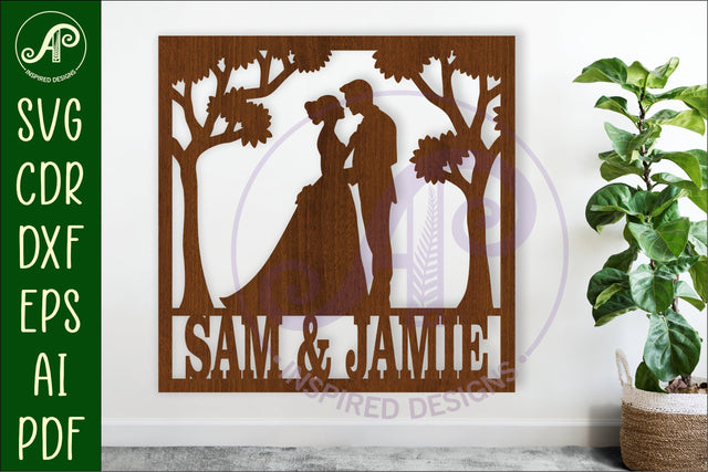 Wedding bride and groom name sign svg laser SVG APInspireddesigns 