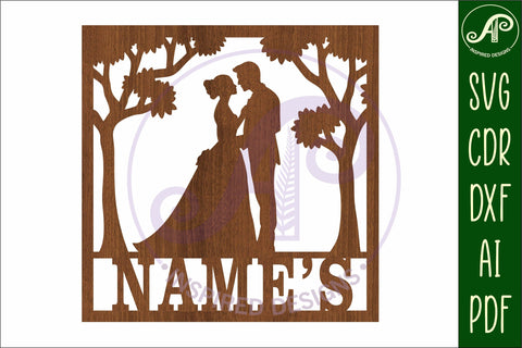 Wedding bride and groom name sign svg laser SVG APInspireddesigns 
