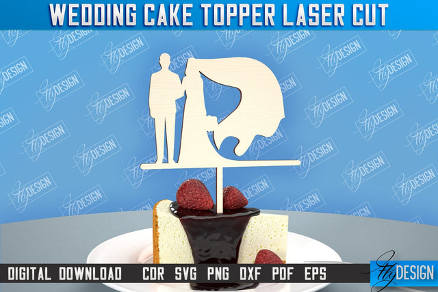 Wedding Cake Topper | Cake Decoration | Anniversary | Cupcake Topper | CNC File SVG Fly Design 