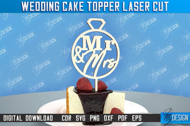 Wedding Cake Topper | Cake Decoration | Anniversary | Cupcake Topper | CNC File SVG Fly Design 