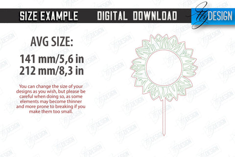 Wedding Cake Topper Laser Cut Design,Wedding Sunflower Decor SVG Fly Design 