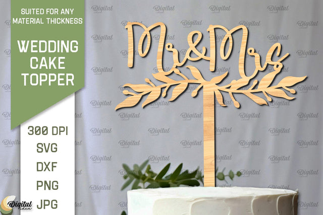 Wedding Cake Topper Laser Cut. Wedding Decor SVG SVG Evgenyia Guschina 