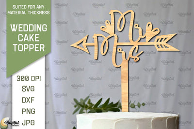 Wedding Cake Topper Laser Cut. Wedding Decor SVG SVG Evgenyia Guschina 