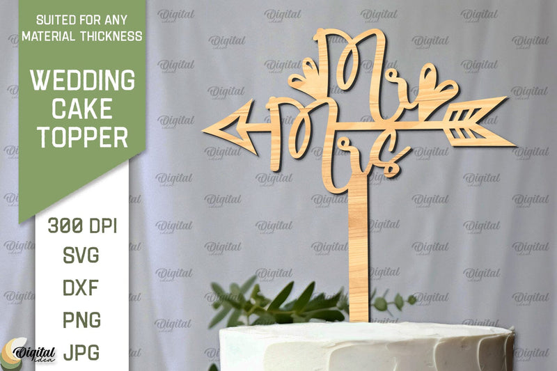 Wedding Cake Topper Laser Cut. Wedding Decor SVG SVG Evgenyia Guschina 
