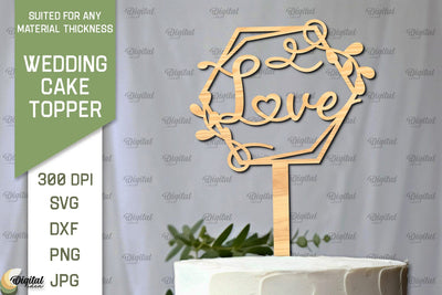 Wedding Cake Topper Laser Cut. Wedding Decor SVG SVG Evgenyia Guschina 
