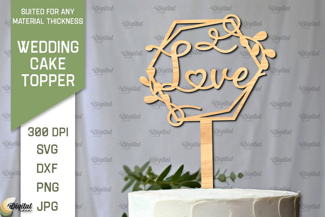 Wedding Cake Topper Laser Cut. Wedding Decor SVG SVG Evgenyia Guschina 