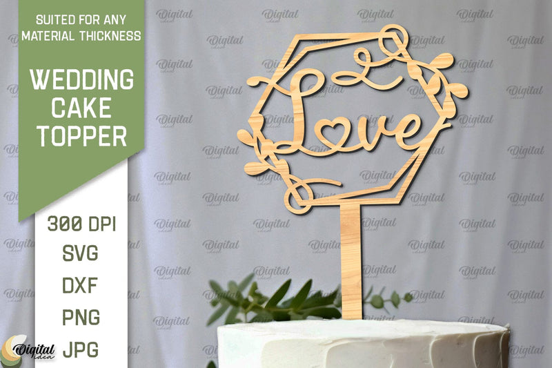 Wedding Cake Topper Laser Cut. Wedding Decor SVG SVG Evgenyia Guschina 