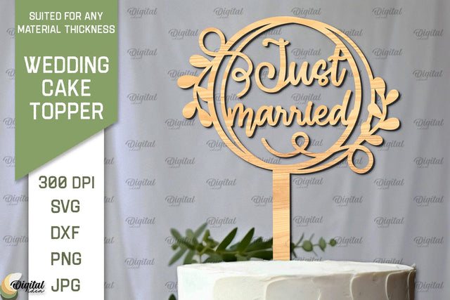 Wedding Cake Topper Laser Cut. Wedding Decor SVG SVG Evgenyia Guschina 