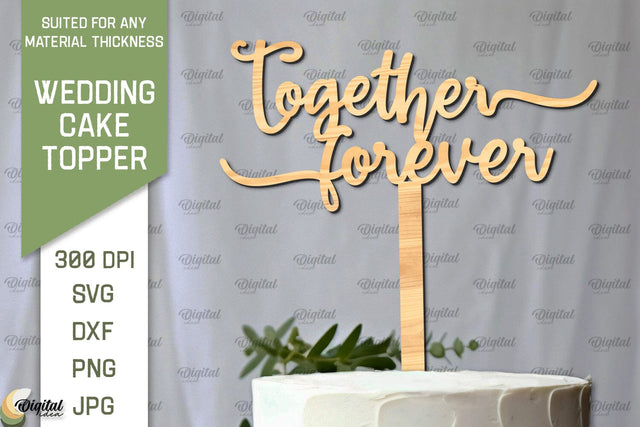 Wedding Cake Topper Laser Cut. Wedding Decor SVG SVG Evgenyia Guschina 