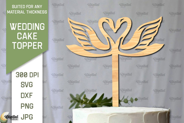 Wedding Cake Topper Laser Cut. Wedding Decor SVG SVG Evgenyia Guschina 