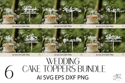 Wedding Cake Toppers SVG bundle SVG Paperjamlab 