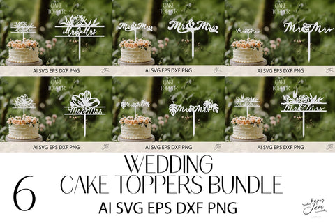 Wedding Cake Toppers SVG bundle SVG Paperjamlab 