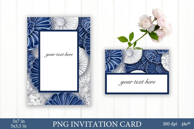 Wedding Card Sublimation Design. Invitation Card PNG Sublimation Olga Terlyanskaya 