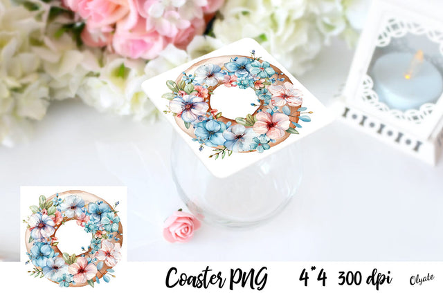 Wedding Coaster Sublimation PNG. Donut Coaster PNG Sublimation Olga Terlyanskaya 