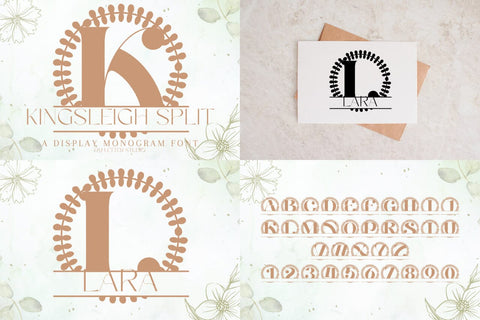 Wedding Crest Monogram Bundle + Plump Varsity Bonus Font Dm Letter Studio 