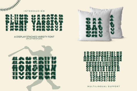 Wedding Crest Monogram Bundle + Plump Varsity Bonus Font Dm Letter Studio 