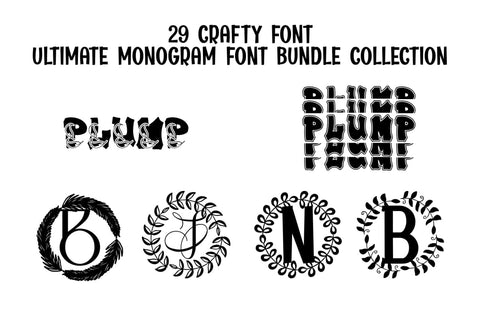 Wedding Crest Monogram Bundle + Plump Varsity Bonus Font Dm Letter Studio 