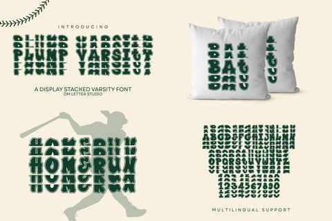 Wedding Crest Monogram Bundle + Plump Varsity Bonus Font Dm Letter Studio 