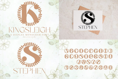 Wedding Crest Monogram Bundle + Plump Varsity Bonus Font Dm Letter Studio 