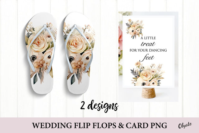 Wedding Flip Flops Sublimation PNG. Wedding Reception Party PNG Sublimation Olga Terlyanskaya 