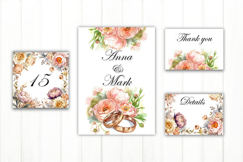 Wedding, Greeting, Invitation Card PNG. Flower Frame PNG Sublimation Olga Terlyanskaya 