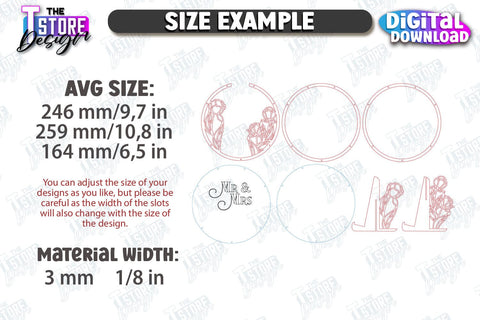 Wedding Guest Book Laser Cut Design, Wedding Decor SVG The T Store Design 