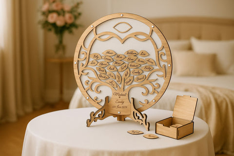 Wedding Guest Wish Tree SVG LaserCutano 