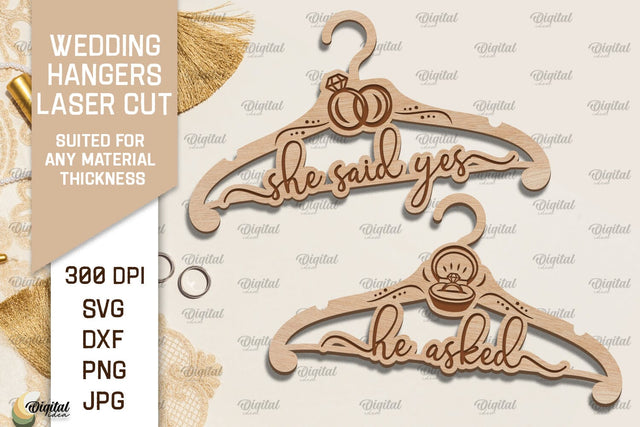 Wedding Hanger Laser Cut. Bride And Groom Hanger SVG SVG Evgenyia Guschina 