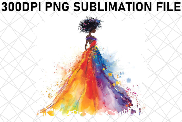 Wedding Harmony: Watercolor Bride & Groom Art Sublimation afrosvg 