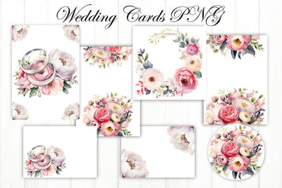 Wedding Invitation Card PNG. Watercolor Frame Sublimation Sublimation Olga Terlyanskaya 