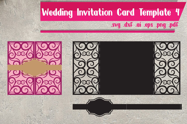 Wedding Invitation Card Template 4 3D Paper zafrans studio 