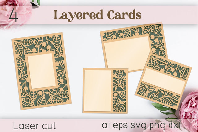 Wedding Invitation laser cut, Floral greeting card, 3d layered svg SVG AnastasiyaArtDesign 