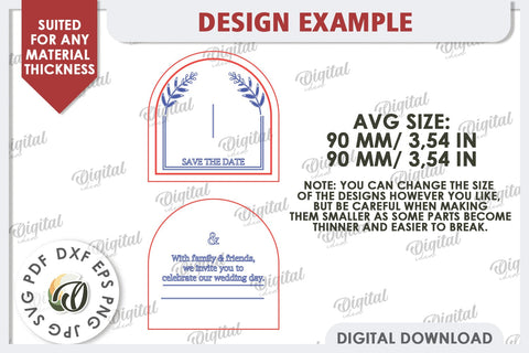 Wedding Invitation Laser Cut. Personalized Wood Invitation SVG Evgenyia Guschina 